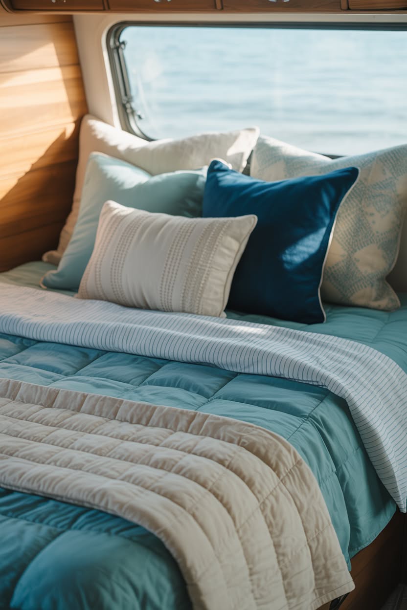 Beach-Themed RV Interior Remodel & Decor Ideas