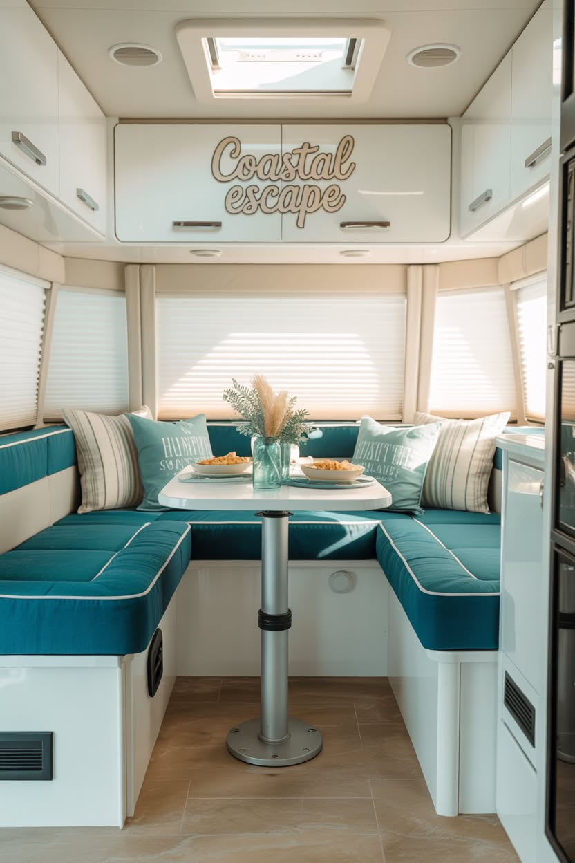 Beach-Themed RV Interior Remodel & Decor Ideas