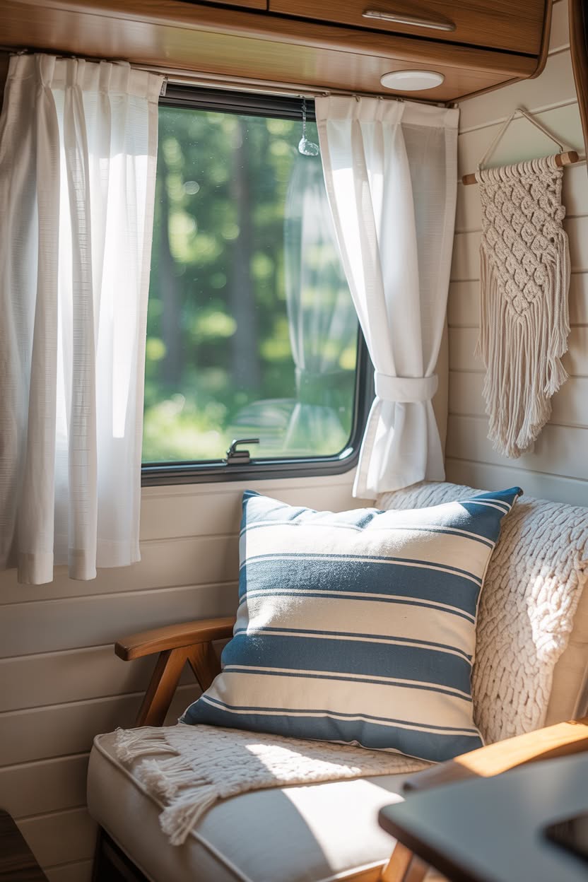 Beach-Themed RV Interior Remodel & Decor Ideas